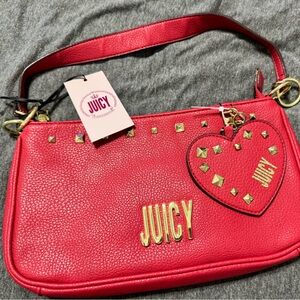 NWT Juicy Couture Red Crossbody Bag with Heart Tag and Gold Accents